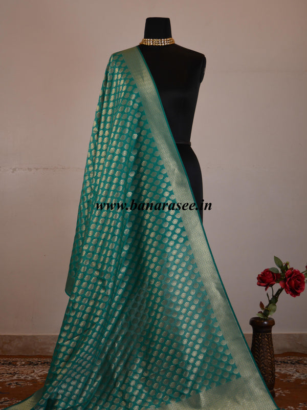 Banarasee Art Silk Buti Design-Sea Green