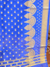 Banarasee Art Silk Dupatta With Polka Dot Design-Royal Blue