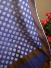 Banarasee Cotton Silk Resham Work Dupatta-Deep Blue