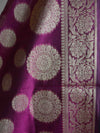 Banarasee Cotton Silk Gold Zari Big Buta Dupatta-Magenta