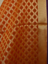 Banarasee Art Silk Dupatta Jaal Design-Orange