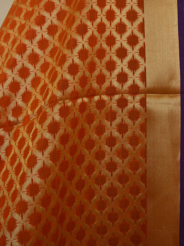 Banarasee Art Silk Dupatta Jaal Design-Orange
