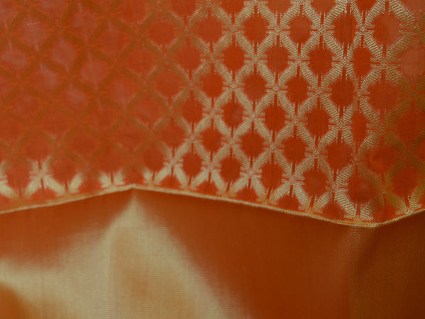 Banarasee Art Silk Dupatta Jaal Design-Orange