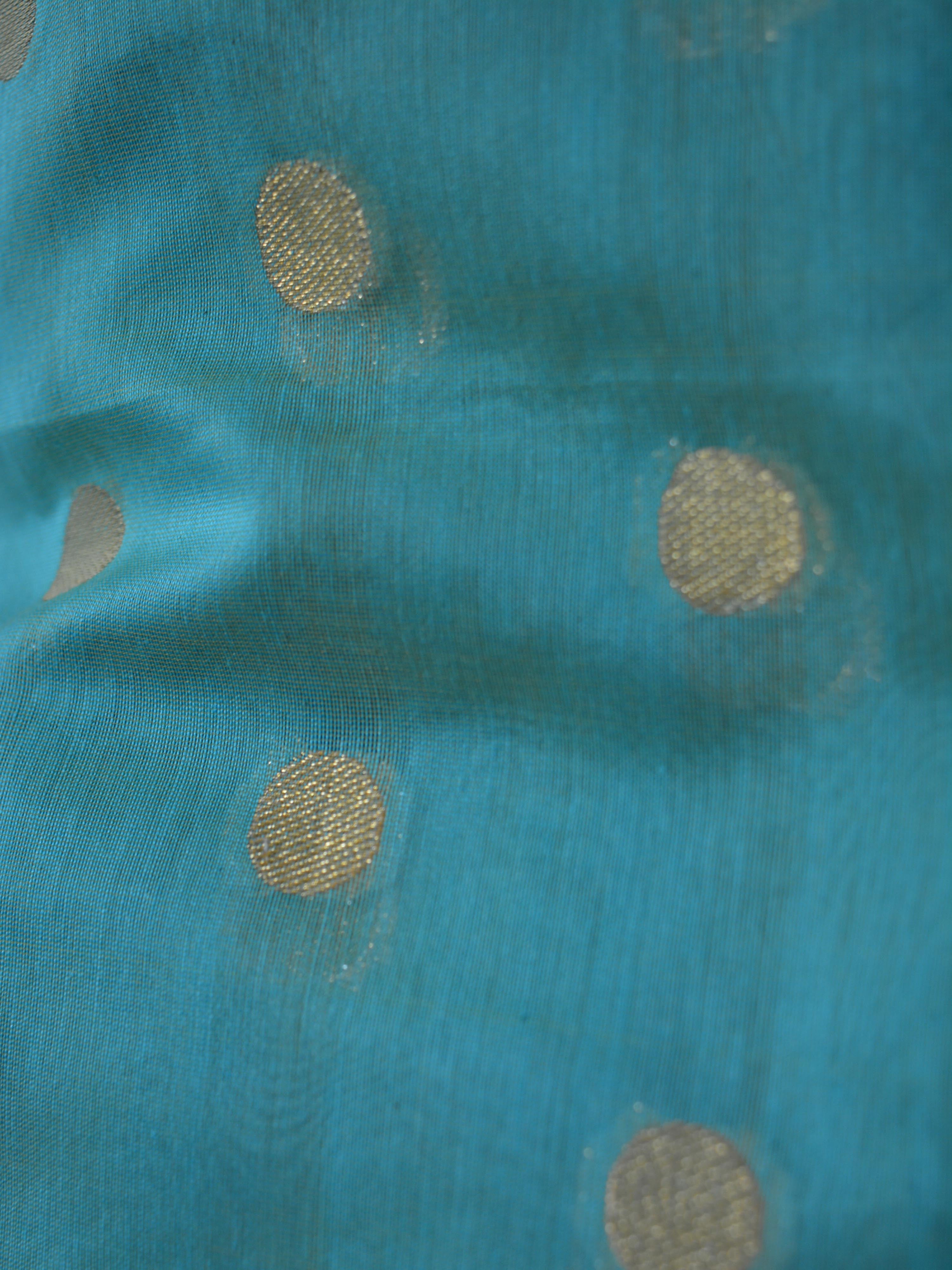 Banarasi Chanderi Cotton Salwar Kameez Fabric With Contrast Pink Art Silk Dupatta-Blue