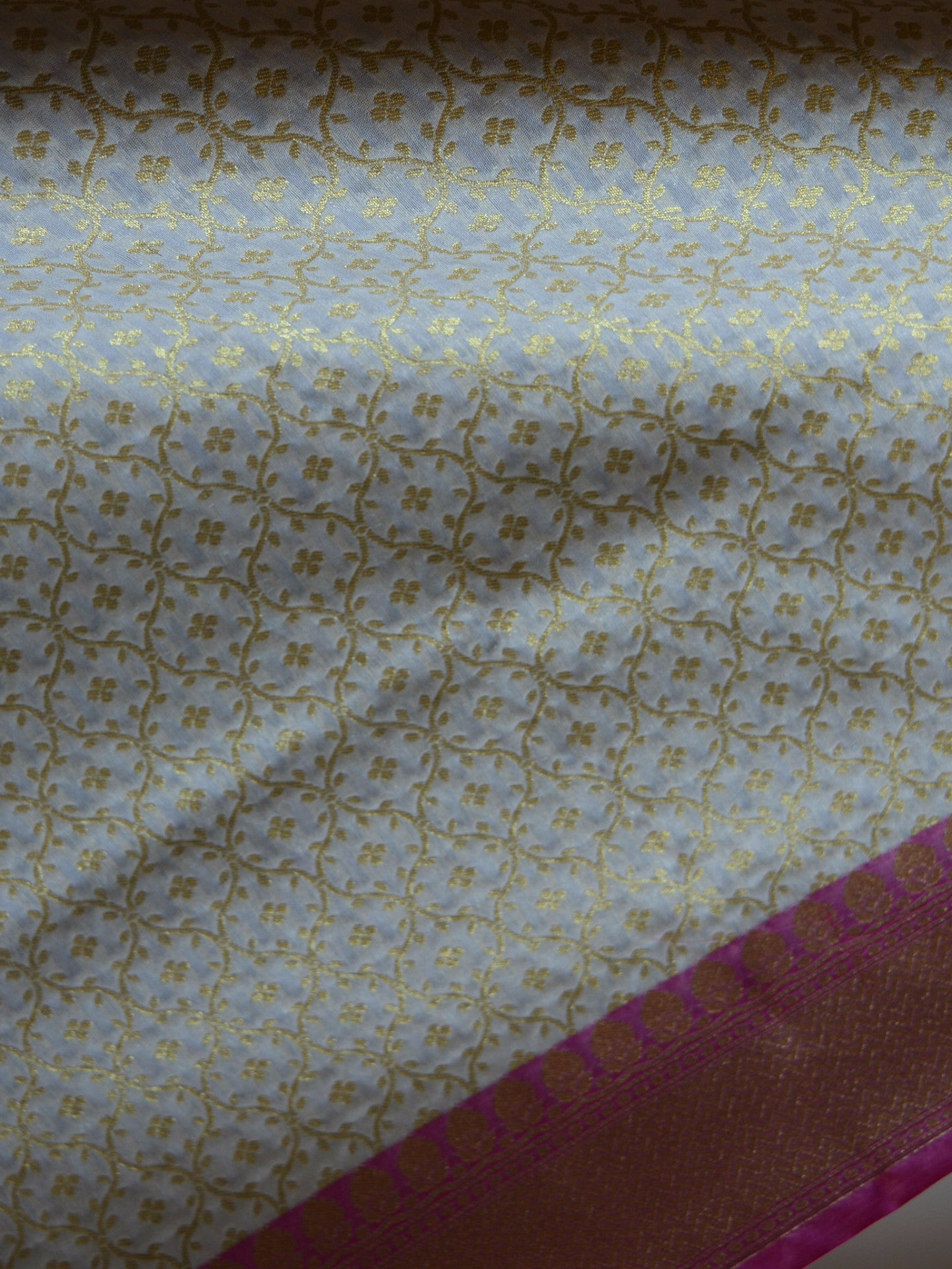 Banarasee Art Silk Dupatta Jaal Design-White