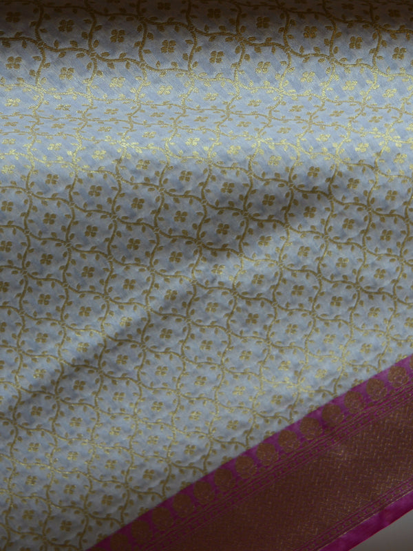 Banarasee Art Silk Dupatta Jaal Design-White