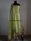Banarasee/Banarasi Salwar Kameez Cotton Silk Resham Buti Woven Fabric-Pastel Green