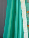 Banarasee Salwar Kameez Semi Katan Silk Fabric With Zari & Resham Design & Chiffon Dupatta-Sea Green