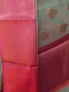 Banarasee Organza Mix Saree With Drop Buta Design & Broad Border-Green