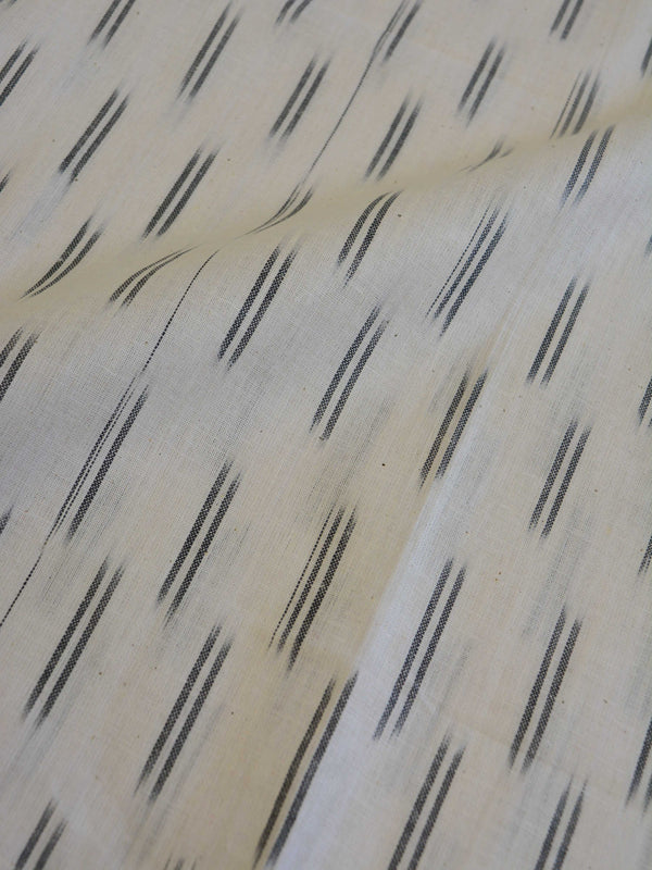 Bhagalpuri Pure Ikkat Kameez With Linen Dupatta-White