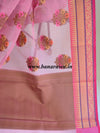Banarasee Organza Mix Saree With Multicolor Floral Buta & Zari Border-Pink