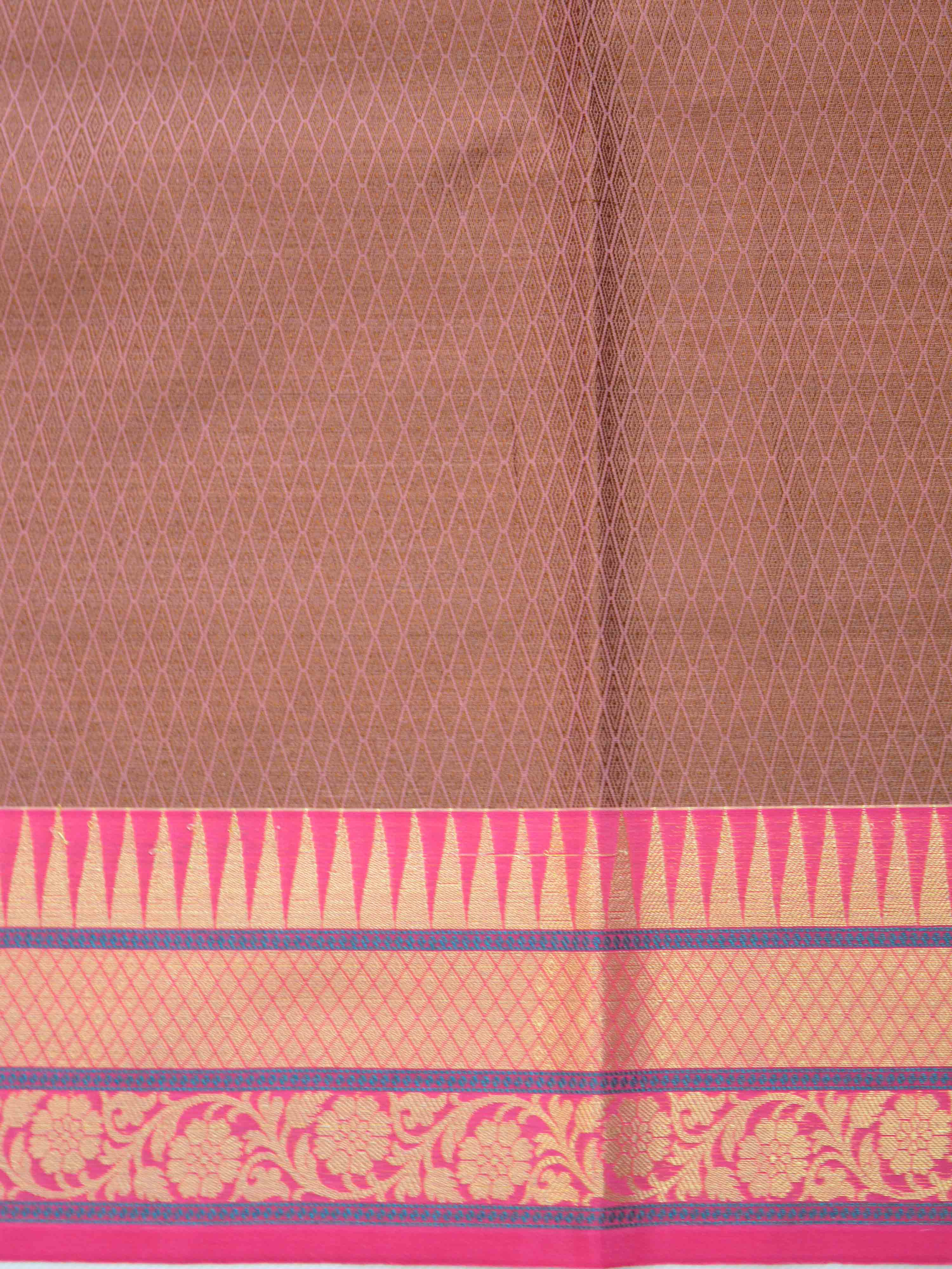 Banarasee Organza Mix Saree With Multicolor Floral Buta & Zari Border-Pink