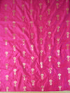 Banarasee Pure Chanderi Silk Zari Buti Salwar Kameez Set-Pink & Orange