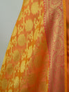 Banarasee Chanderi Cotton Salwar Kameez Fabric With Dupatta-Orange