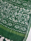 Bhagalpur Linen Cotton Dupatta-Green