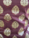 Banarasee Salwar Kameez Cotton Silk Gold Zari Buti Woven Fabric-Coffee Brown