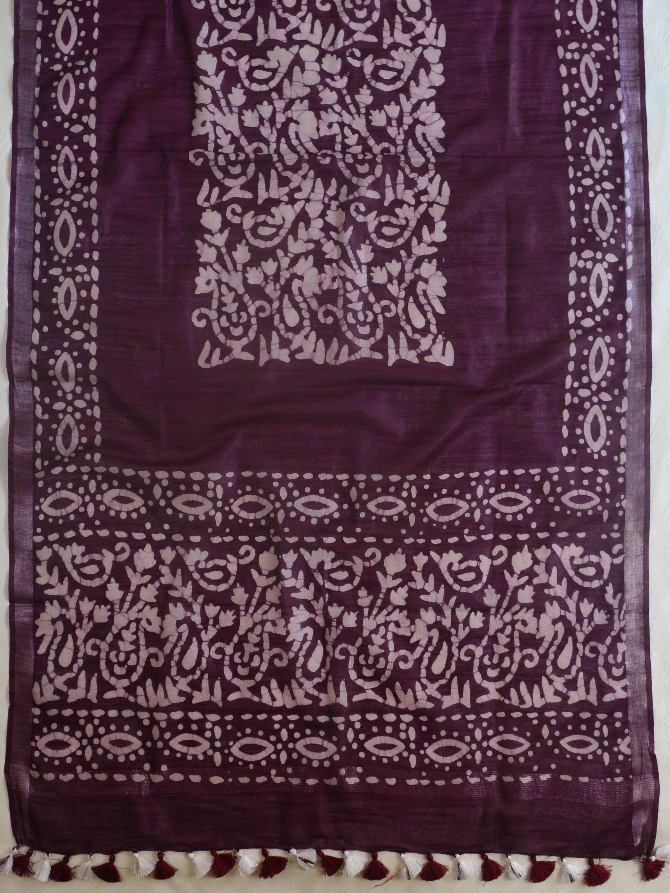 Bhagalpur Linen Cotton Dupatta-Purple