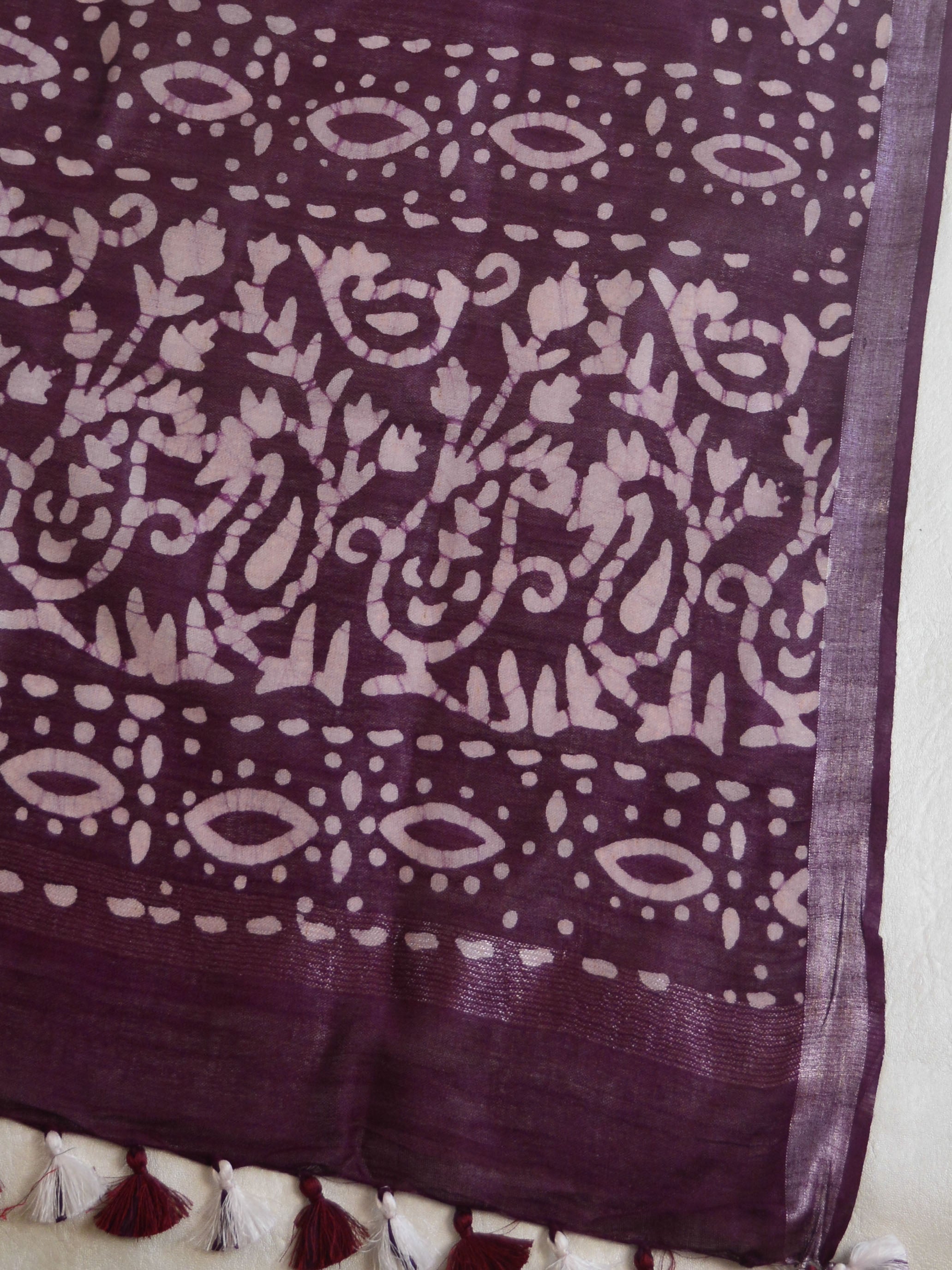 Bhagalpur Linen Cotton Dupatta-Purple