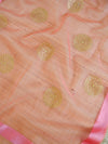 Banarasee Brocade Salwar Kameez Fabric With Organza Dupatta-Grey & Pink