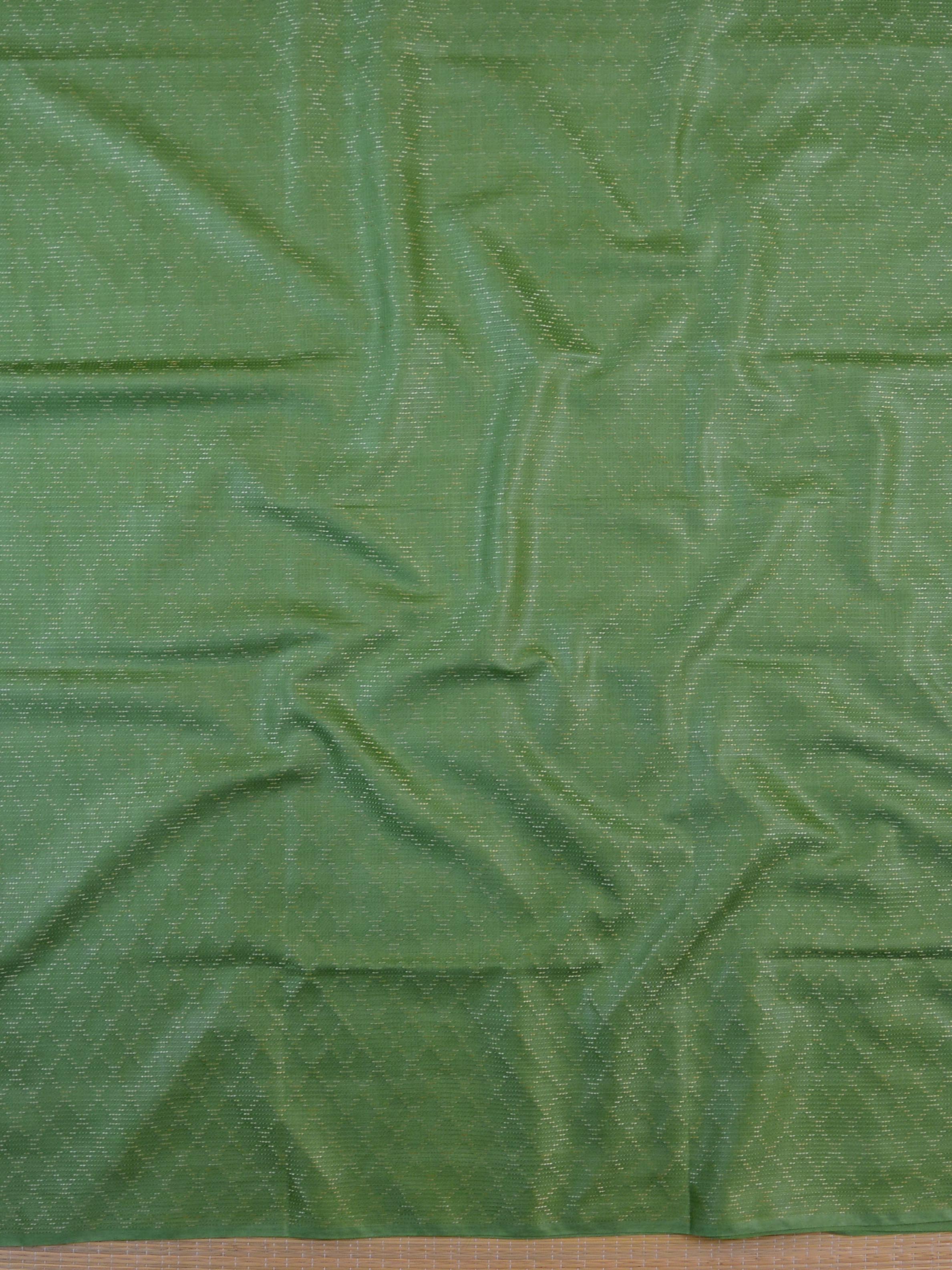 Handloom Silk Cotton Ghichha Woven Salwar Kameez Dupatta Set-Green & Yellow
