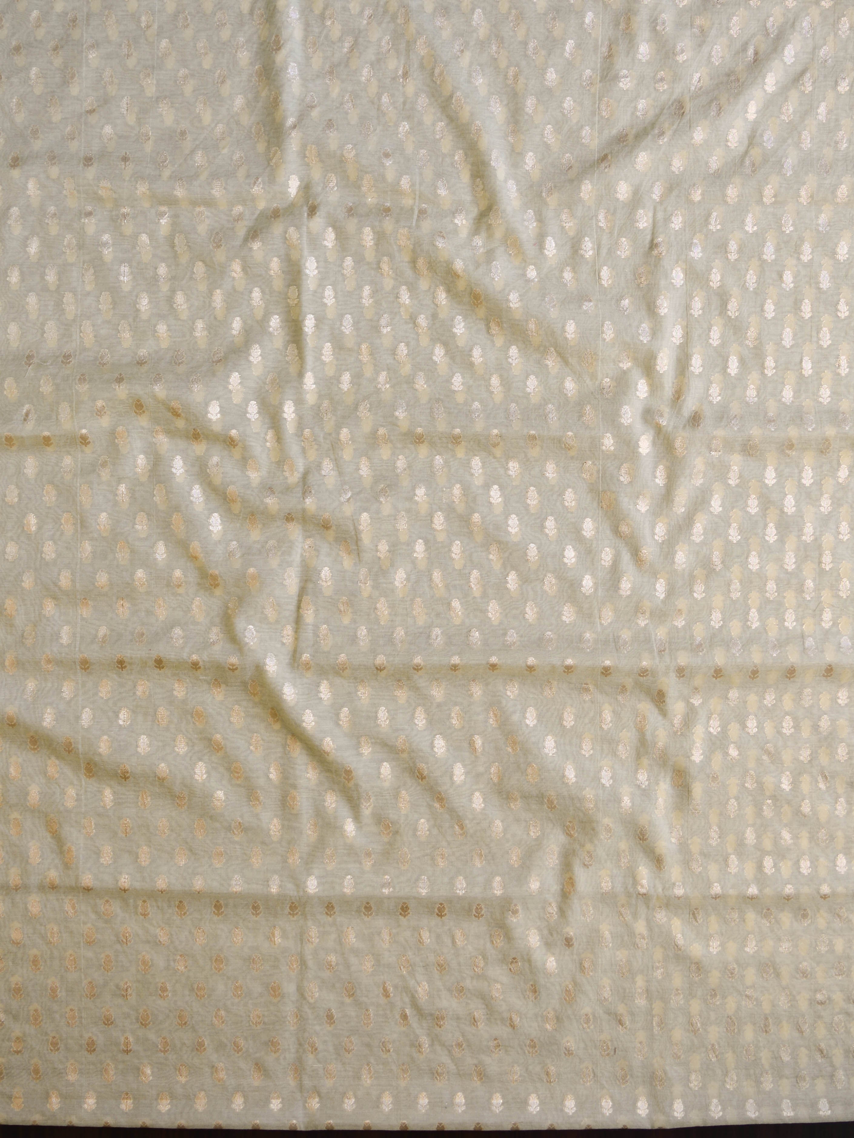 Banarasee Chanderi Cotton Zari Buti Salwar Kameez Fabric With Digital Print Dupatta-Yellow