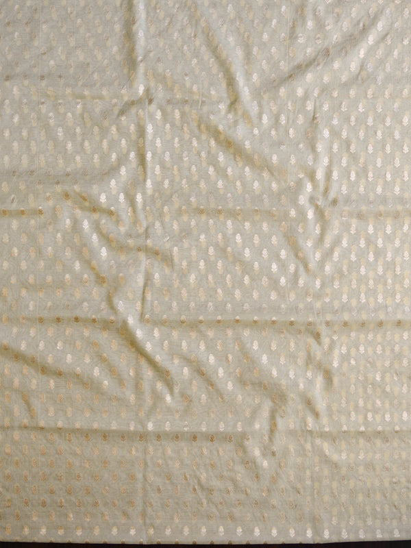 Banarasee Chanderi Cotton Zari Buti Salwar Kameez Fabric With Digital Print Dupatta-Yellow