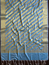 Banarasee Art Silk Dupatta Stripes Design-Light Blue