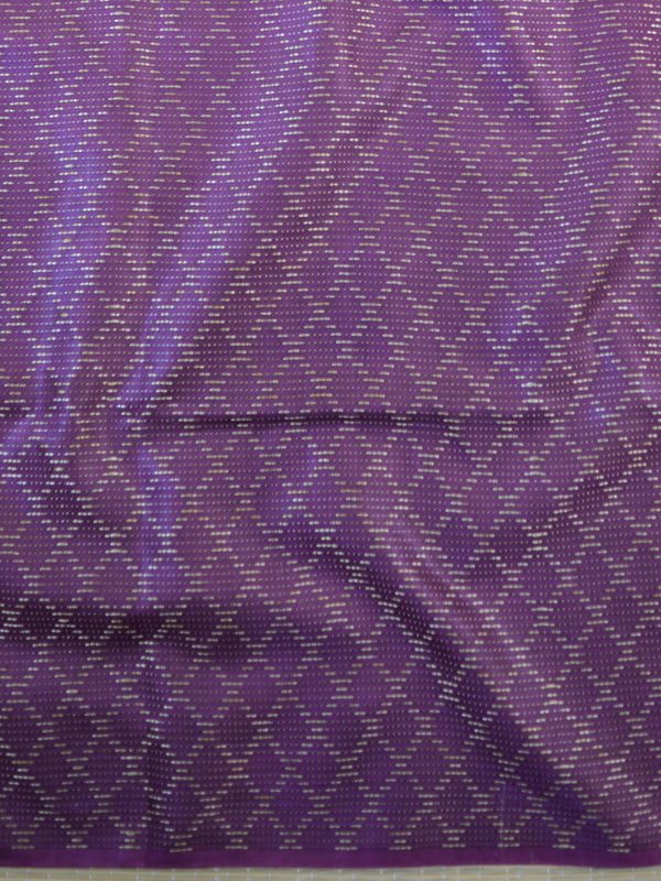 Handloom Silk Cotton Ghichha Woven Salwar Kameez Dupatta Set-Violet & Yellow