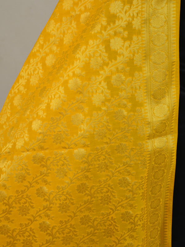 Art Silk Dupatta With Jaal Design-Yellow