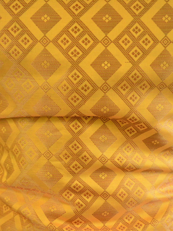Banarasee Art Silk  Salwar Kameez Fabric With Contrast Dupatta-Yellow