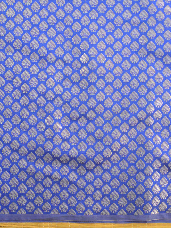 Banarasee Semi Silk Salwar Kameez Fabric & Dupatta With Silver Zari-Blue & Pink