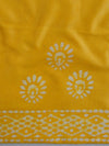 Handloom Khadi Cotton Hand-Dyed Batik Pattern Salwar Kameez Dupatta Set-Yellow & Red