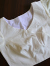 Pure Cotton Blouse With Puff Sleeves-White