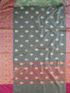 Banarasee Organza Mix Saree With Buta Design & Meena Border-Green