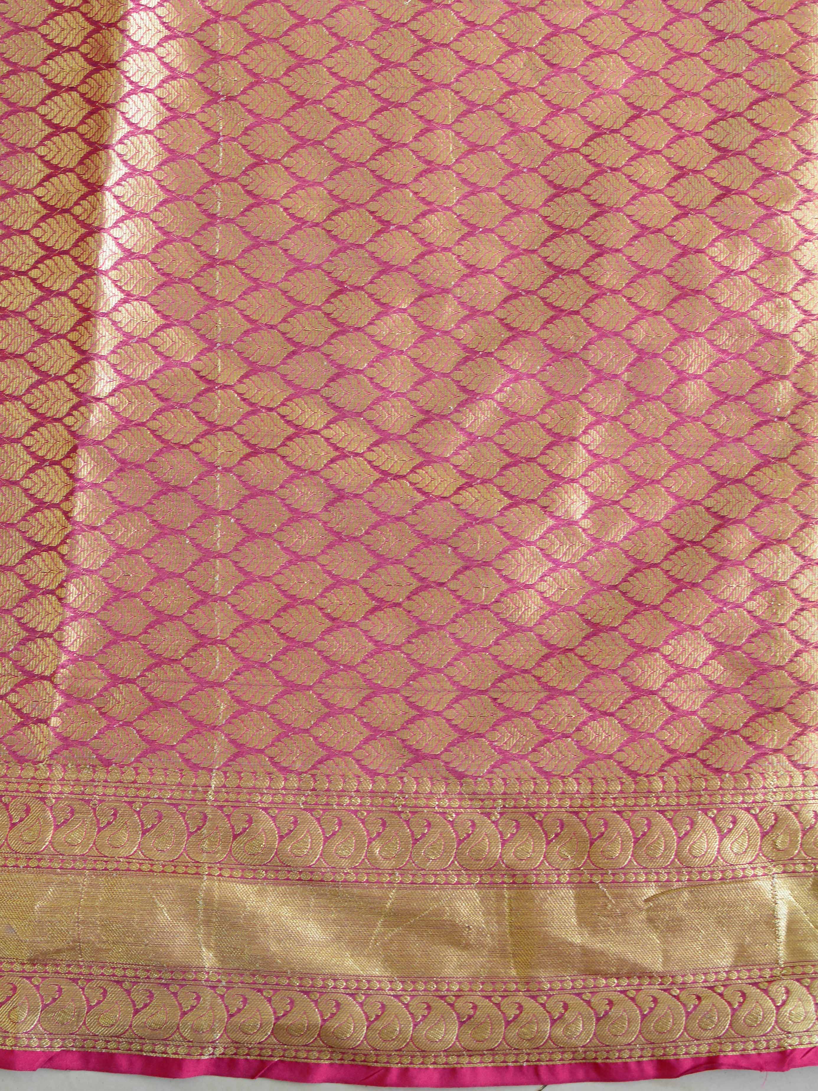 Banarasee Organza Mix Saree With  Buta Design & Border-Salmon Pink