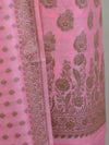 Banarasee Cotton Silk Ghichha Work Salwar Kameez Fabric With Dupatta-Pink