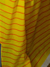 Handloom Mul Cotton Ajrakh Print Saree-White & Yellow