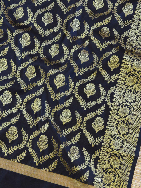 Banarasee Art Silk Jaal Design Dupatta-Black