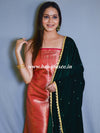Banarasee Semi Silk Salwar Kameez Fabric With Velvet Gotapatti Dupatta-Green & Red