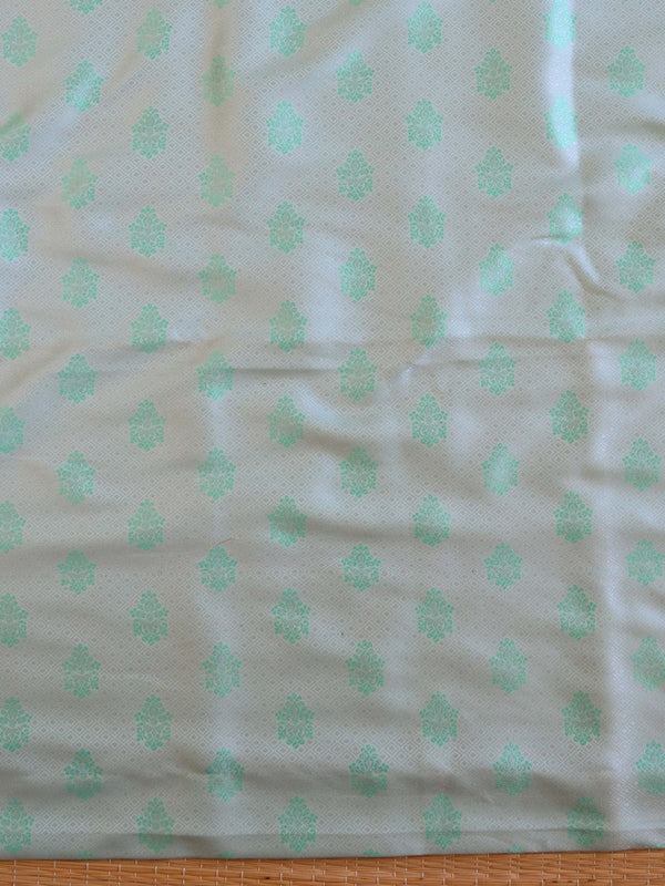 Banarasee Brocade Salwar Kameez Fabric With Cotton Silk Dupatta-Green