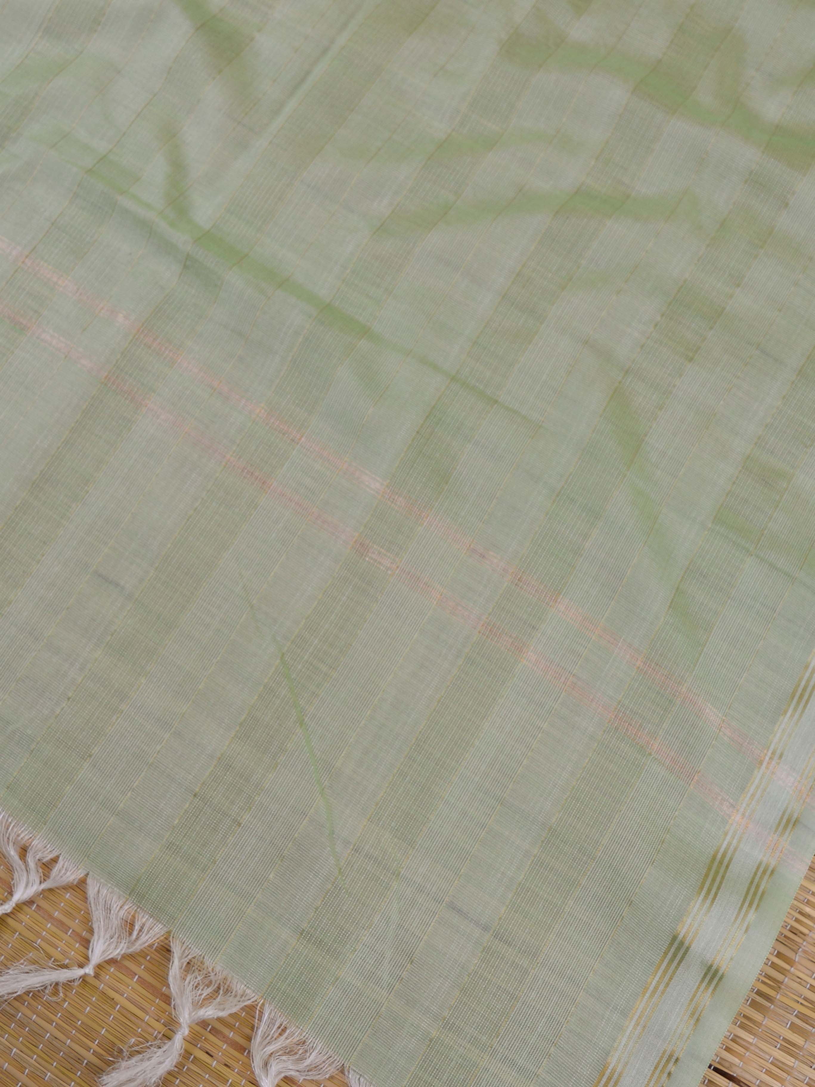 Banarasee Brocade Salwar Kameez Fabric With Cotton Silk Dupatta-Green