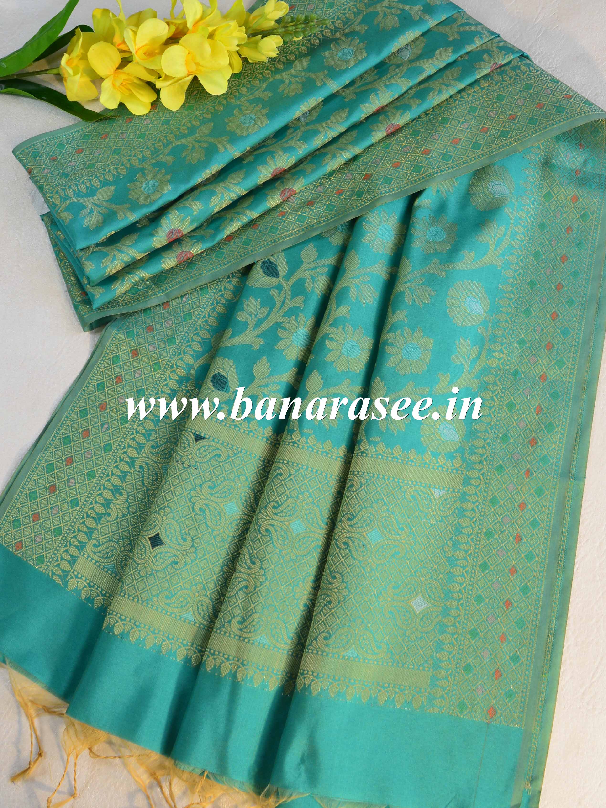 Banarasee Art Silk Jaal Design Dupatta-Light Blue