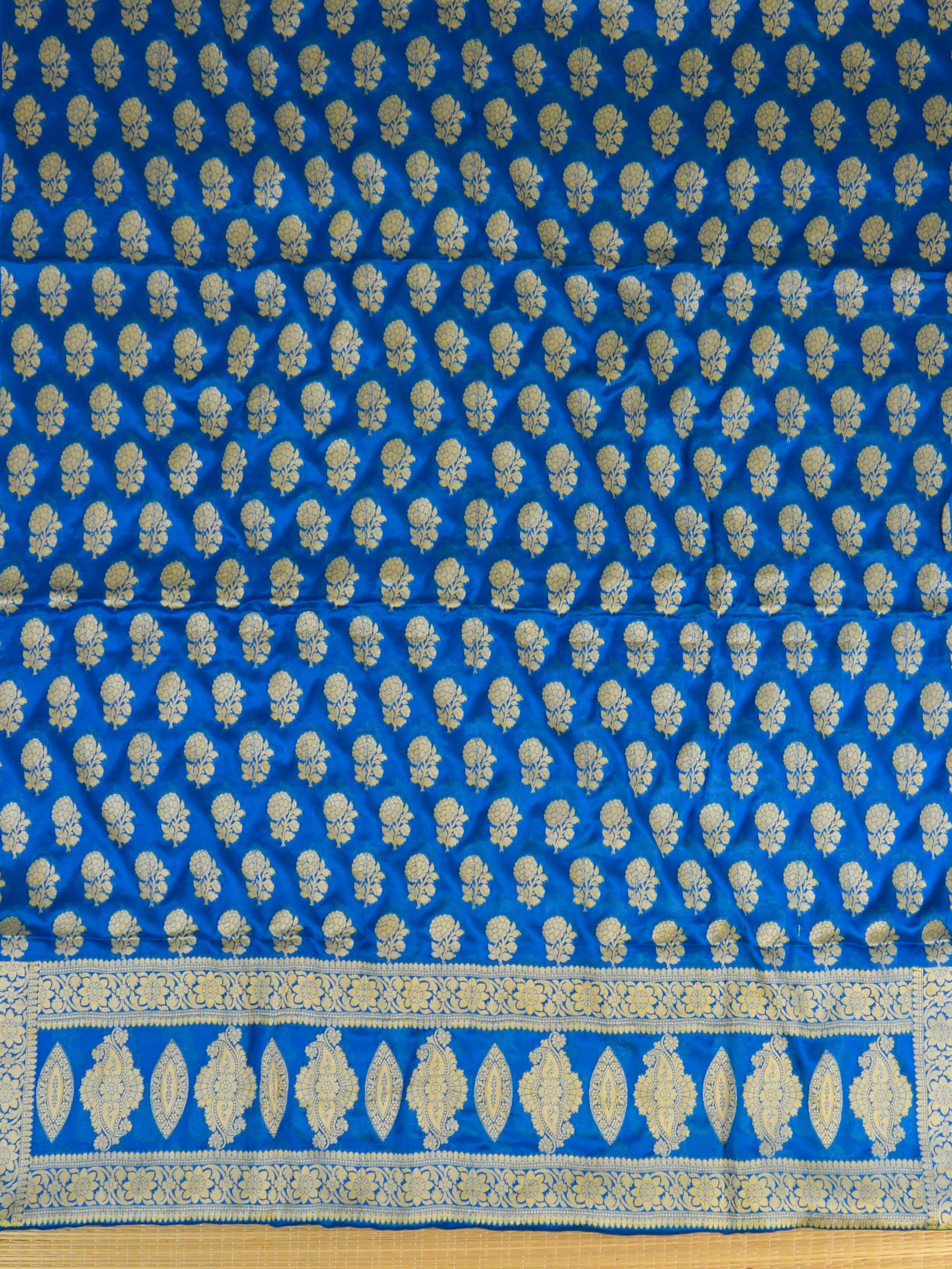 Banarasee Handloom Pure Chiffon Silk Salwar Kameez Set-Blue