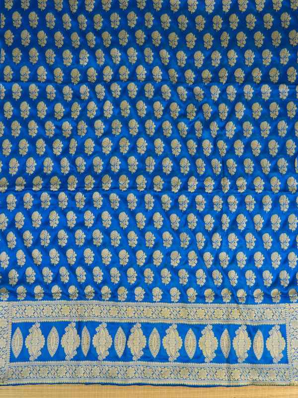 Banarasee Handloom Pure Chiffon Silk Salwar Kameez Set-Blue