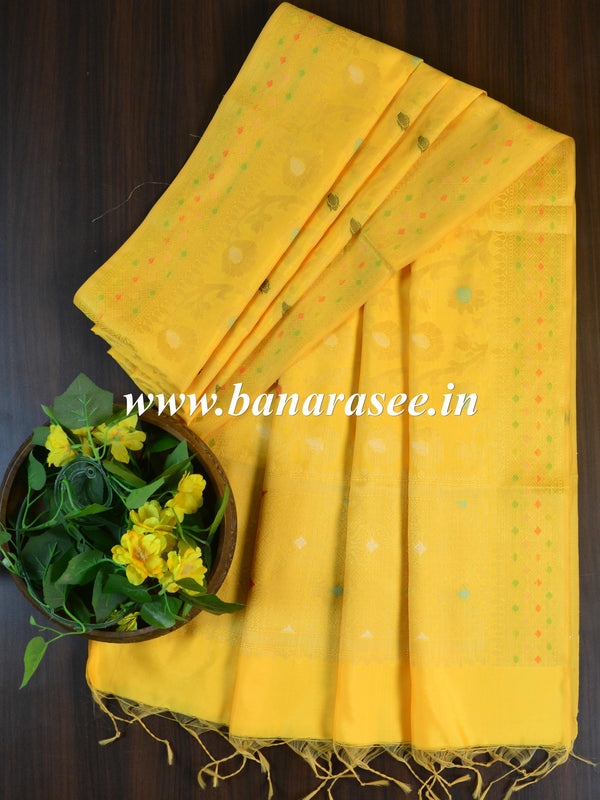 Banarasee Art Silk Jaal Design Dupatta-Yellow