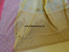 Banarasee Handloom Cotton Silk Mix Saree With Red Resham Border-Yellow