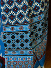 Handloom Mul Cotton Ajrakh Print Saree-Blue