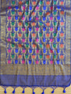 Banarasee Tissue Salwar Kameez Fabric With Contrast Silk Dupatta-Pink & Blue