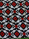 Handloom Mul Cotton Ajrakh Print Saree-Black & Red