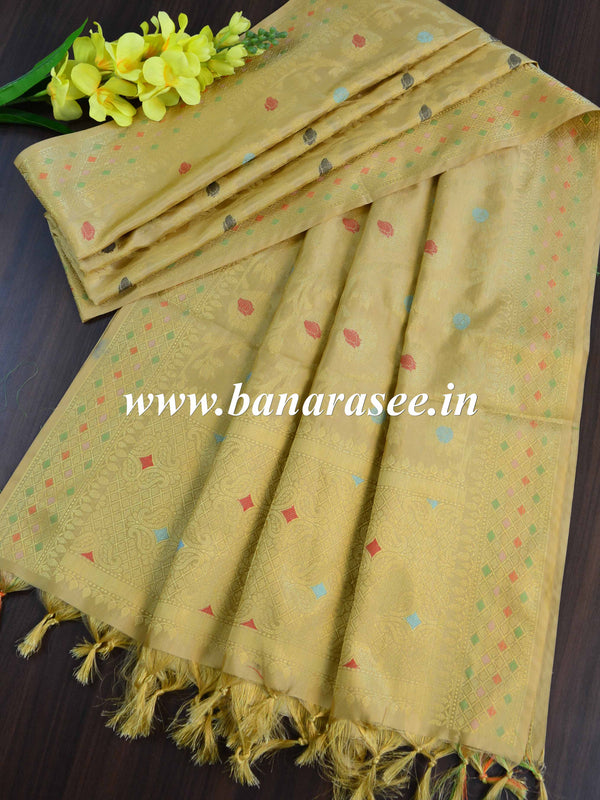 Banarasee Art Silk Jaal Design Dupatta-Beige